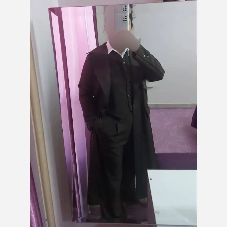 ست سه تکه مانتو شلوار و جلیقه جنس بزیاق درجه یک