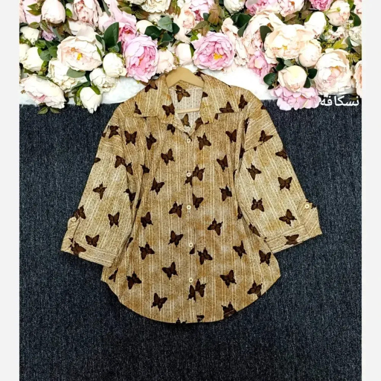 شومیز پروانه جنس ینزی پفکی فری سایز 38 تا 50