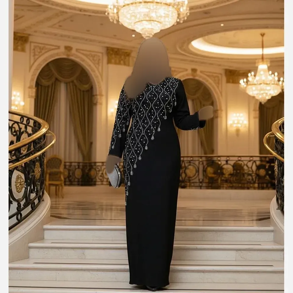 ماکسی مجلسی زنانه کرپ دالقیچ رنگ مشکی