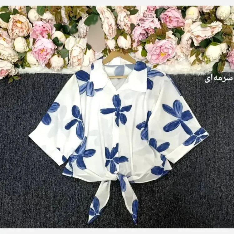 شومیز گرهای نازنین جنس بوگاتی وارداتی درجه یک فری سایز