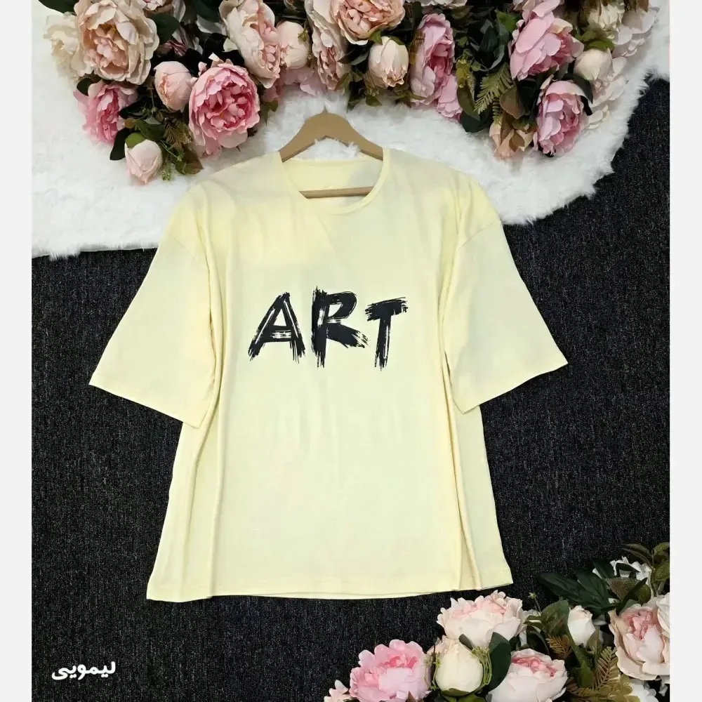 تیشرت باکسی پنبهای زنانه طرح ART اورسایز فری سایز