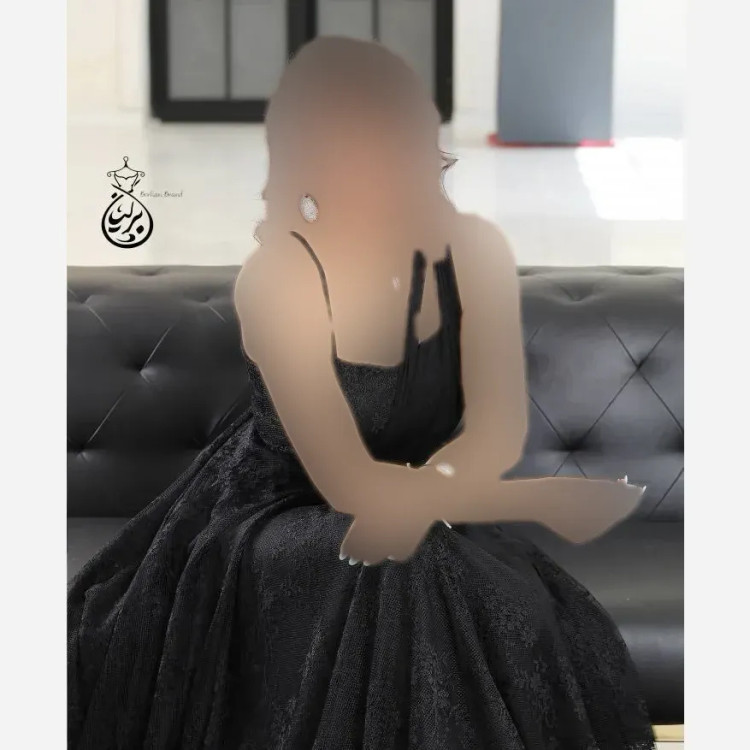 پیراهن مجلسی زنانه مشکی جنس دانتل برجسته و کرپ و سانول سایز بزرگ