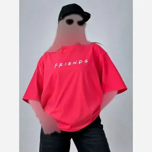 تیشرت باکسی پنبه سوپر مدل یگانه طرح friends فری سایز