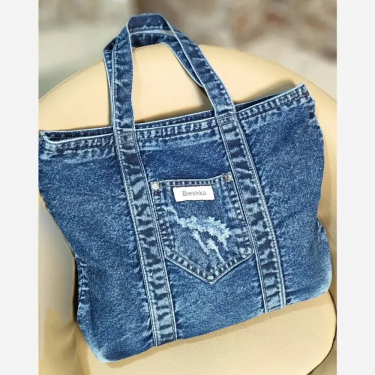 کیف جین دستی و دوشی زنانه لی خارجی درجه یک ابعاد 38 در 30 سانتی متر