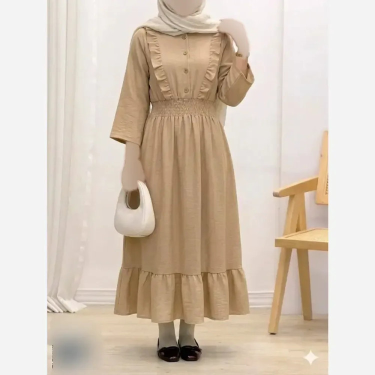 پیراهن بلند زنانه مدل نیلدا جنس شانتون صوفیا سایز 40 تا 46