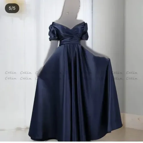 ماکسی مجلسی مدل مهسا ساتن آمریکایی مشکی و سرمه ای سایز 36 تا 46