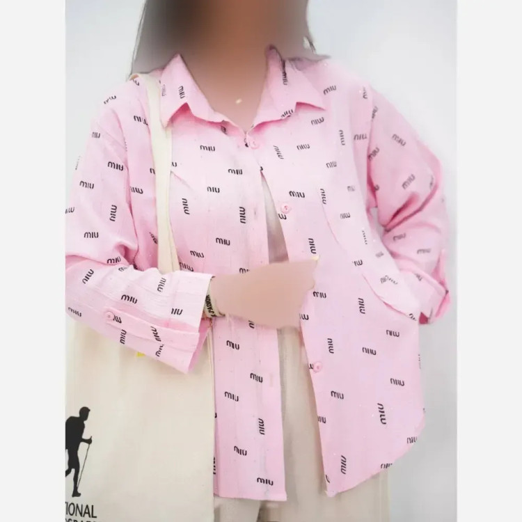 شومیز آستین باکسی السا چاپی اکلیلی زنانه سایز 38 تا 46