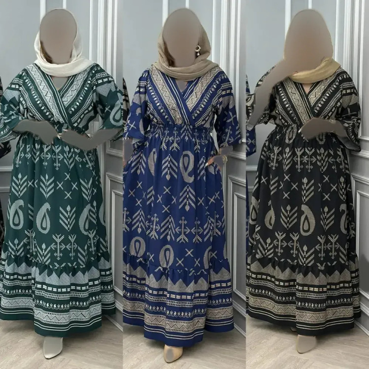پیراهن کفتان زنانه بوگاتی نخ اعلا فری سایز تا 50
