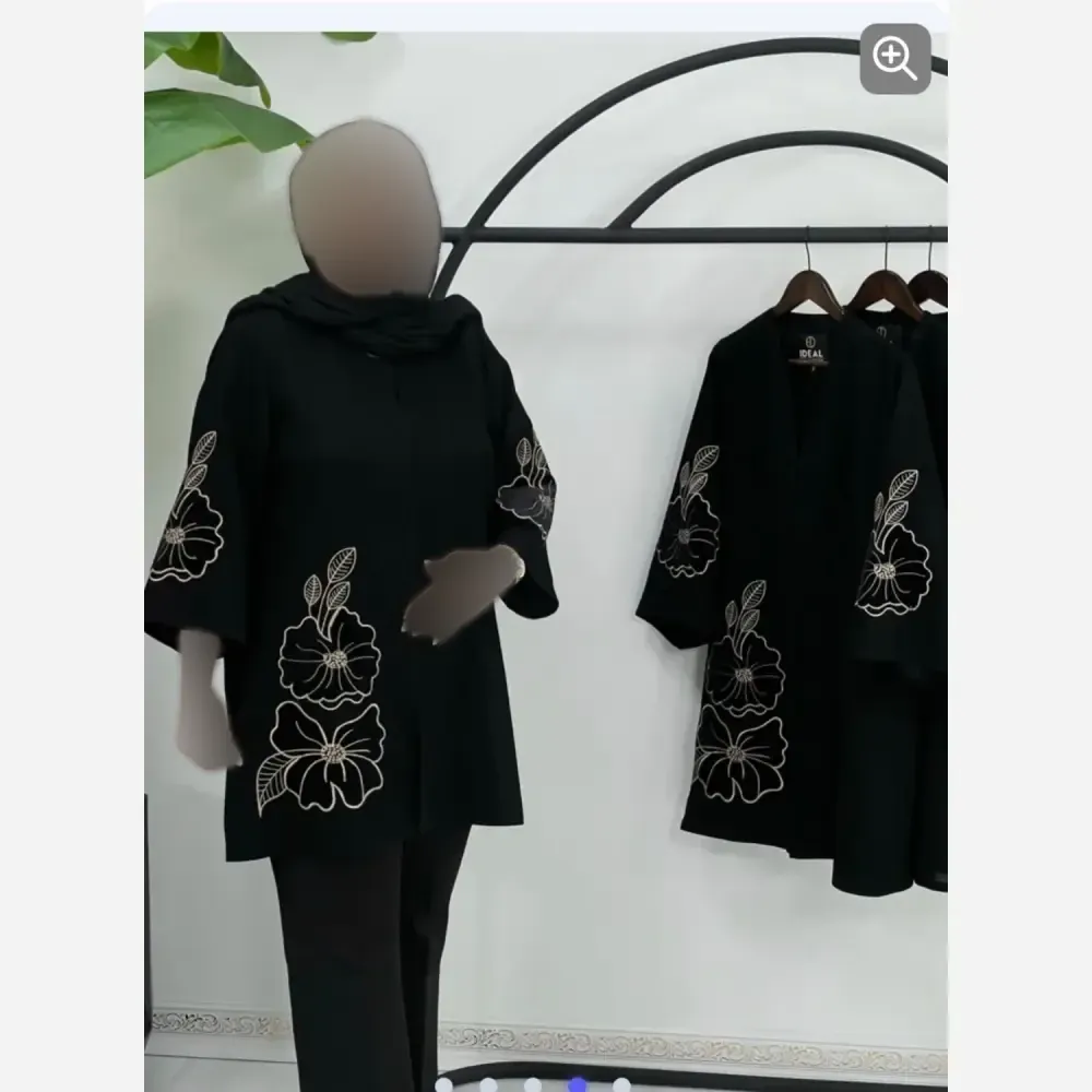مانتو گلرخ مخمل شنل اعلا مشکی سایز 1 و 2