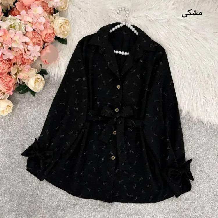 شومیز پاپیونی کمربند دار ینزی سایز فری تا 48