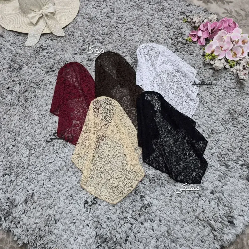 تل اسکارف گیپور طرحدار رنگی قد 45 سانت