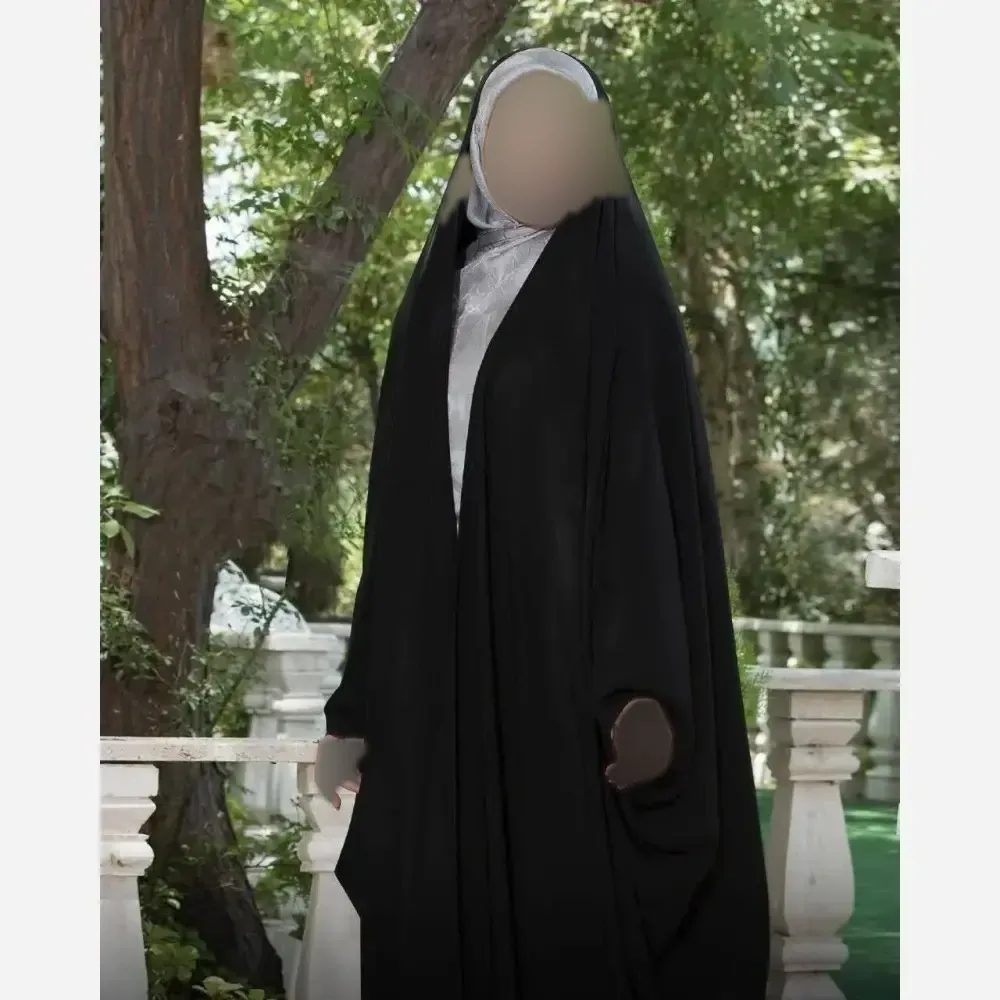 چادر جده عربی اصیل کرپ حریر الاسود رنگ مشکی سایز 150 تا 170