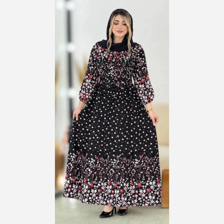 لباس ساحلی زنانه مدل بهارنارنج جنس بوگاتی رنگ گل قرمز فری سایز