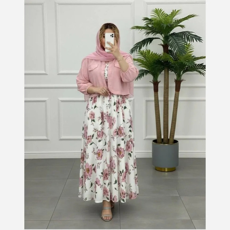 کت و سارافن زنانه ایدا جنس شانتون کریشه و ابروبادی سایز 38 تا 46