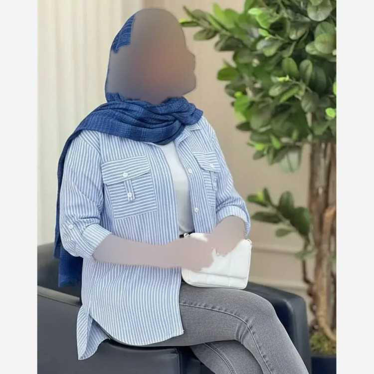 شومیز جیب صلیبی راه راه لنین لاکرا ایرانی سایز 38 تا 46