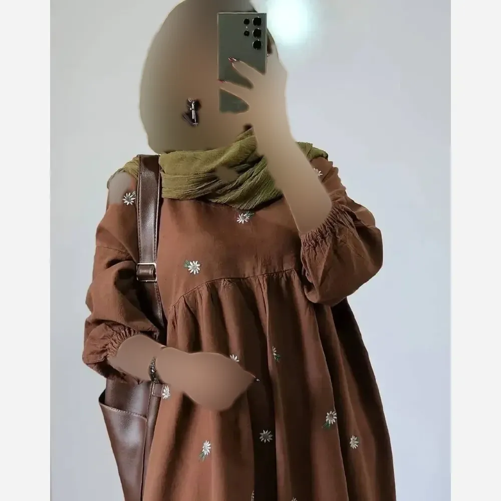 پیراهن تابستانه لینن درجه یک فری سایز مدل محیا