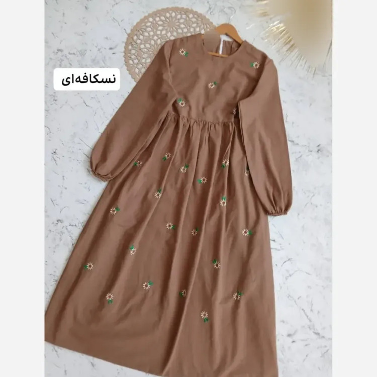 پیراهن تابستانه لینن درجه یک فری سایز مدل محیا