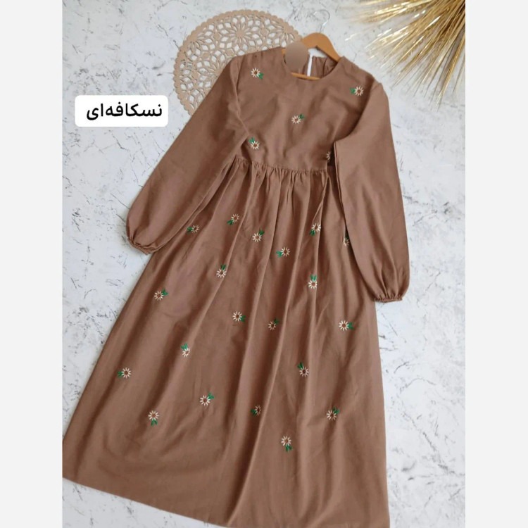 پیراهن تابستانه لینن درجه یک فری سایز مدل محیا