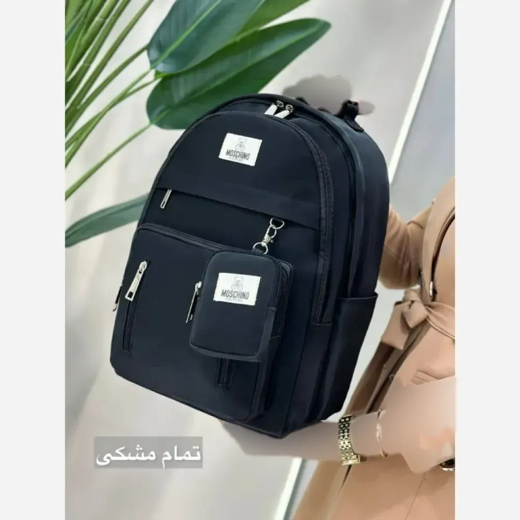کوله پشتی اسپرت همتا جنس دیبا ضد آب و با کیفیت رنگ مشکی کرم و تمام مشکی