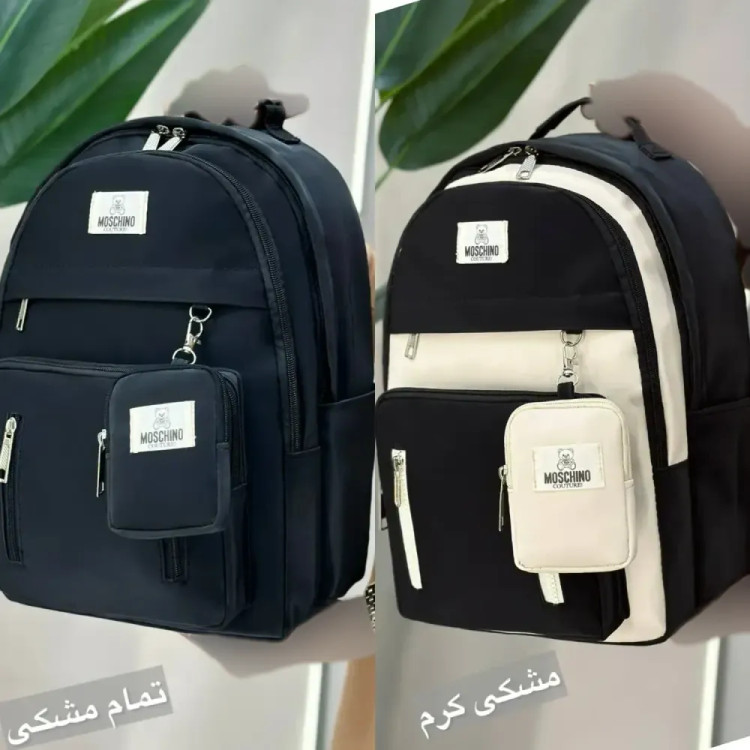 کوله پشتی اسپرت همتا جنس دیبا ضد آب و با کیفیت رنگ مشکی کرم و تمام مشکی