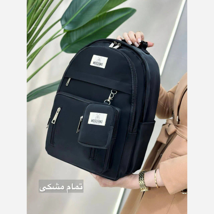کوله پشتی اسپرت همتا جنس دیبا ضد آب و با کیفیت رنگ مشکی کرم و تمام مشکی
