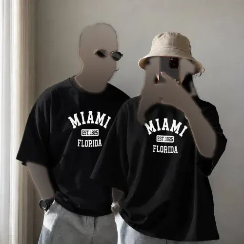 تیشرت باکسی زنانه جنس پنبه گلکسی سایز فری مناسب 38 تا 46 رنگ مشکی و قهوه ای