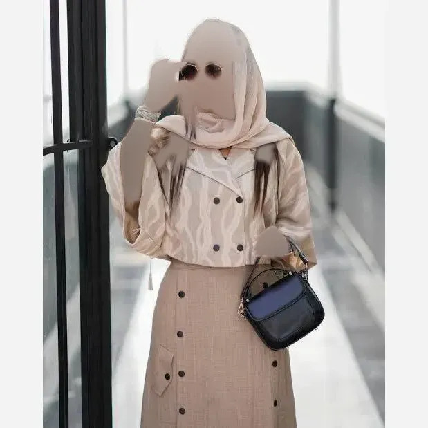 ست شومیز ژاکار کسمه و شلوار شانتون زنانه مدل مادام فری سایز