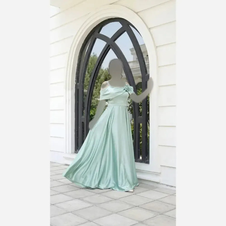 پیراهن زنانه دنیز جنس ساتن ال ایکس قد 150