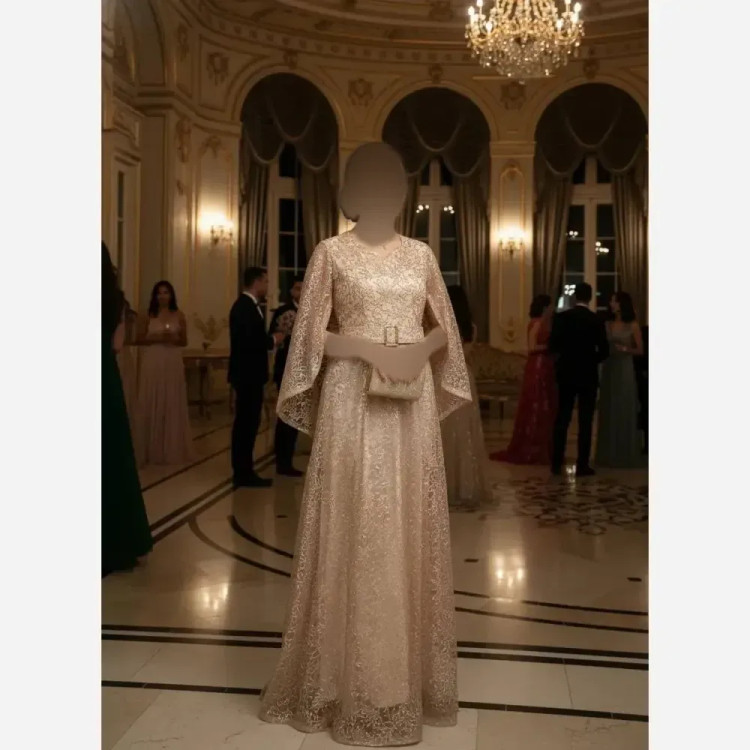 لباس مجلسی زنانه مدل فرشته جنس شاین قد 150 سایز 42 تا 50