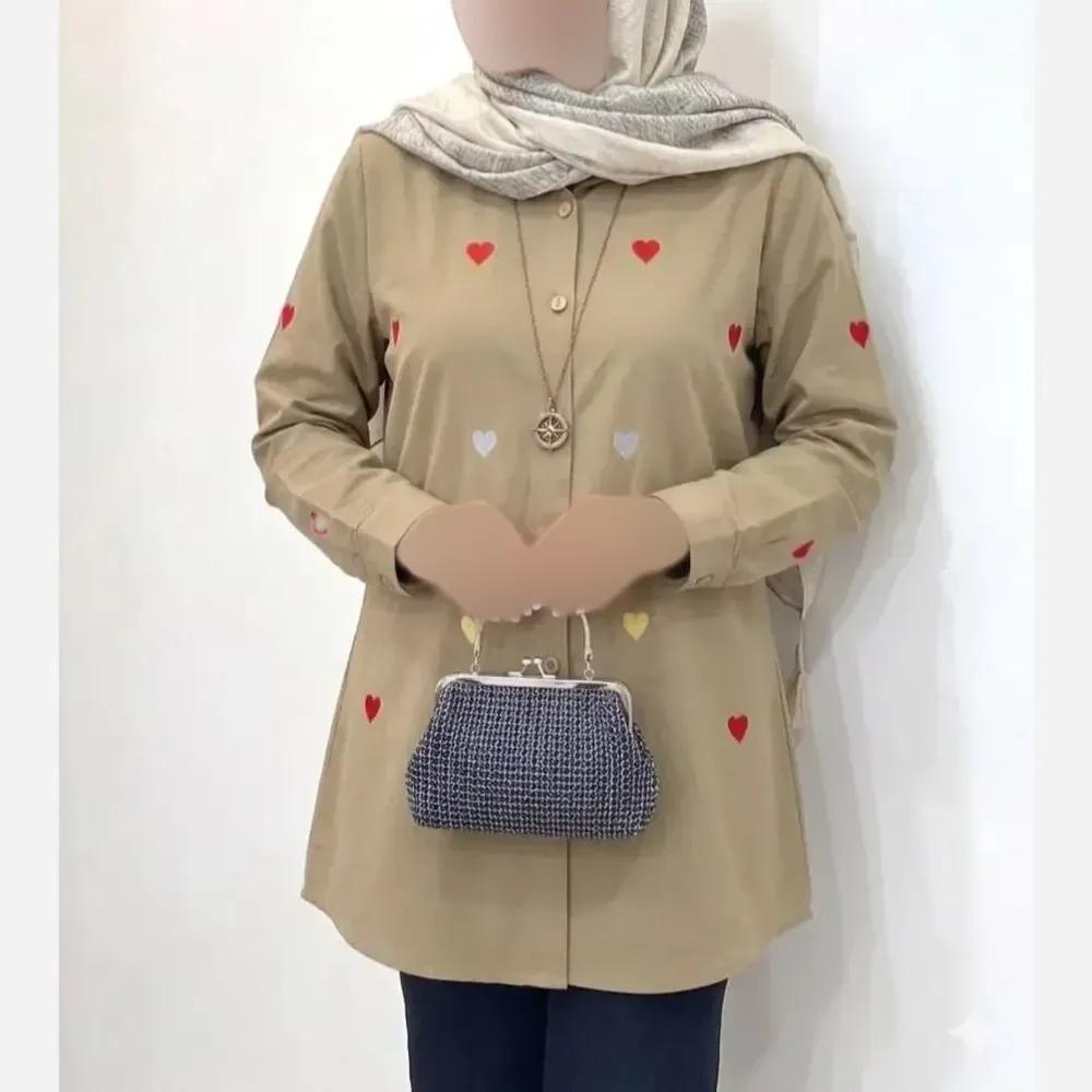مانتو قلبی لنین ابریشمی فری سایز 38 تا 50