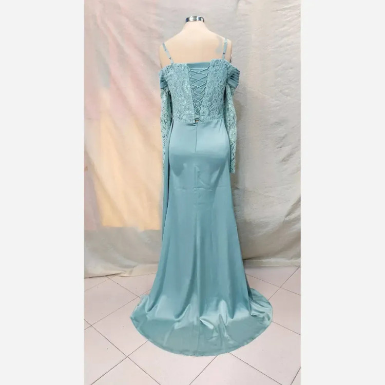لباس مجلسی زنانه مدل آیلار ساتن زارا و دانتل مخمل سایز 36 تا 46