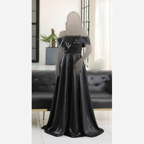 پیراهن مجلسی زنانه ساتن آمریکایی آیینه ای کاپدار قد 150