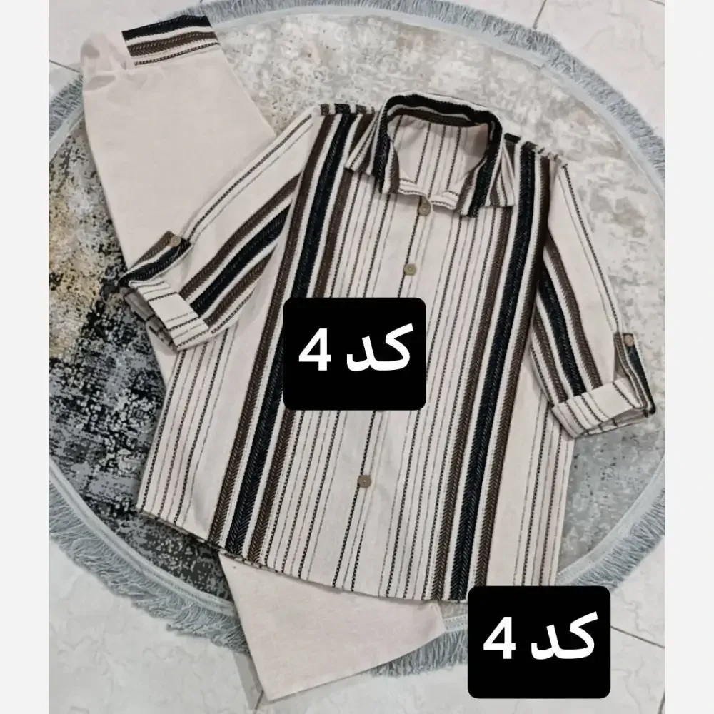 ست شومیز و شلوار زنانه لنین لمه دوزی شده سایز 38 تا 46
