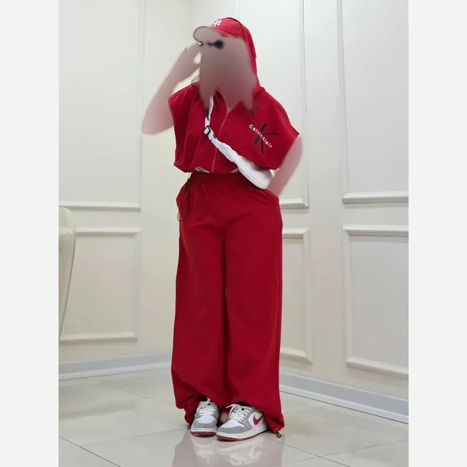 ست وست و شلوار نخ پنبه زنانه مدل ck