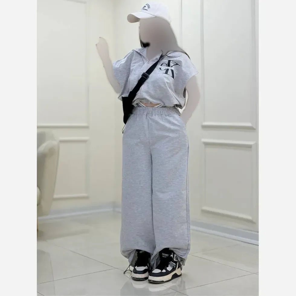 ست وست و شلوار نخ پنبه زنانه مدل ck