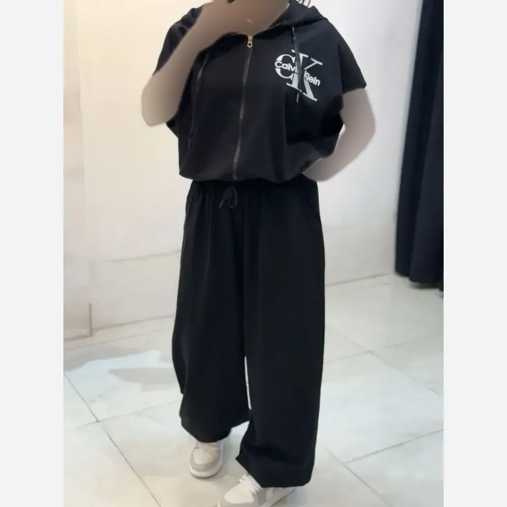 ست وست و شلوار نخ پنبه زنانه مدل ck