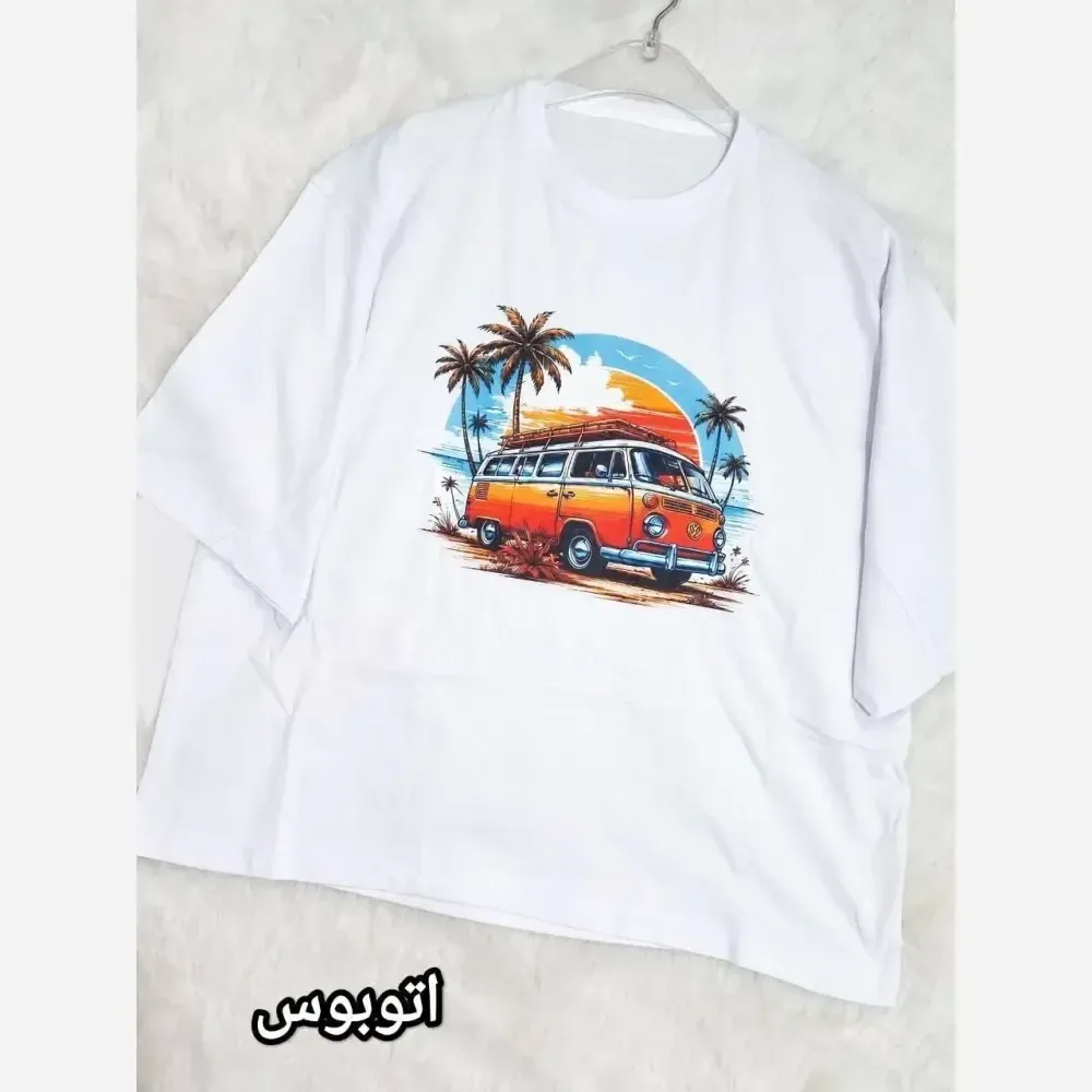 تیشرت باکسی هاوایی نخ پنبه فری سایز