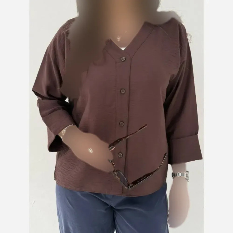 شومیز پیراهنی زنانه مدل مهرسا پارچه پری شیشه ای وارداتی فری سایز