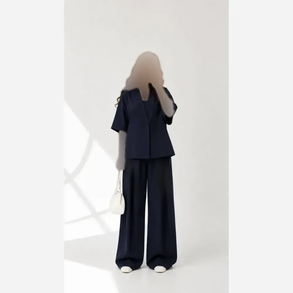 ست تک دکمه کرپ مازراتی وارداتی درجه یک رنگ مشکی سورمه ای قهوه ای نسکافه ای فری سایز 38 تا 46
