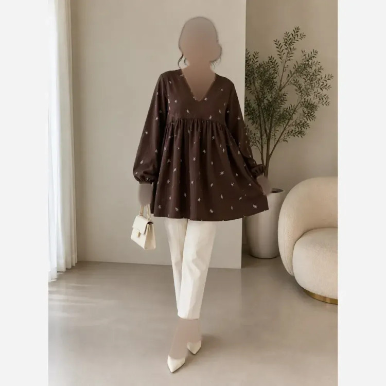 شومیز عروسکی ترنم یقه هفت جنس پری شیشه ای فری سایز