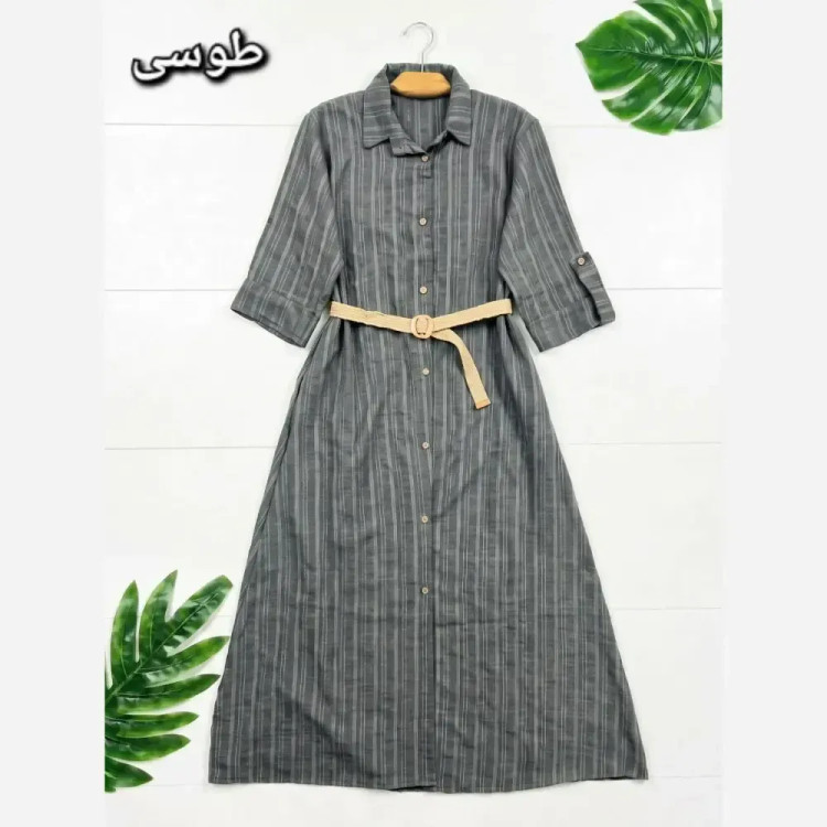 کفتان مرینوس جنس شانتون فری سایز 38 تا 46 با کمربند کنفی