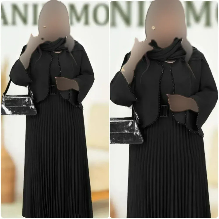 سه تیکه فاریا سارافن بوگاتی کت کرپ مازراتی مشکی فری سایز 38 تا 46