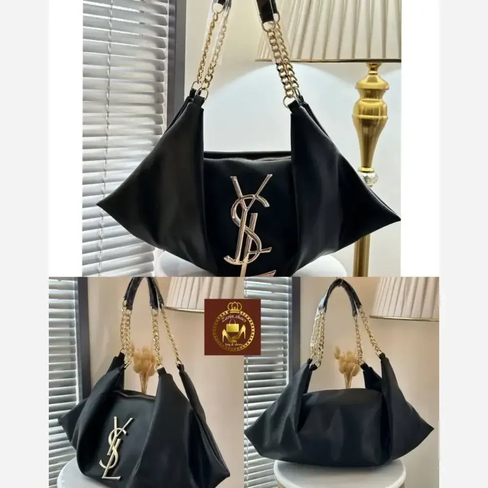 کیف چرم یاشیل طلایی زنانه سایز آزاد اندازه 50*25 سانت