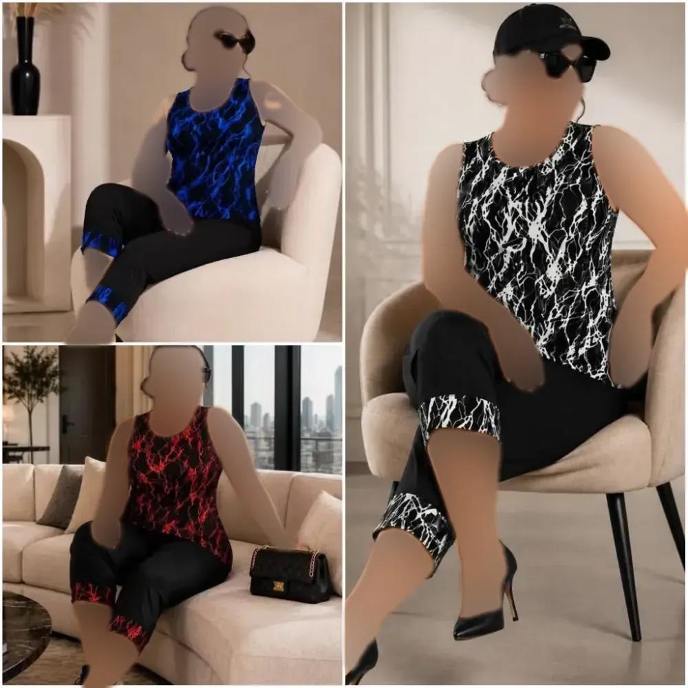 تاپ و شلوارک ویسکوز الیزه کش آدیش فری سایز زنانه