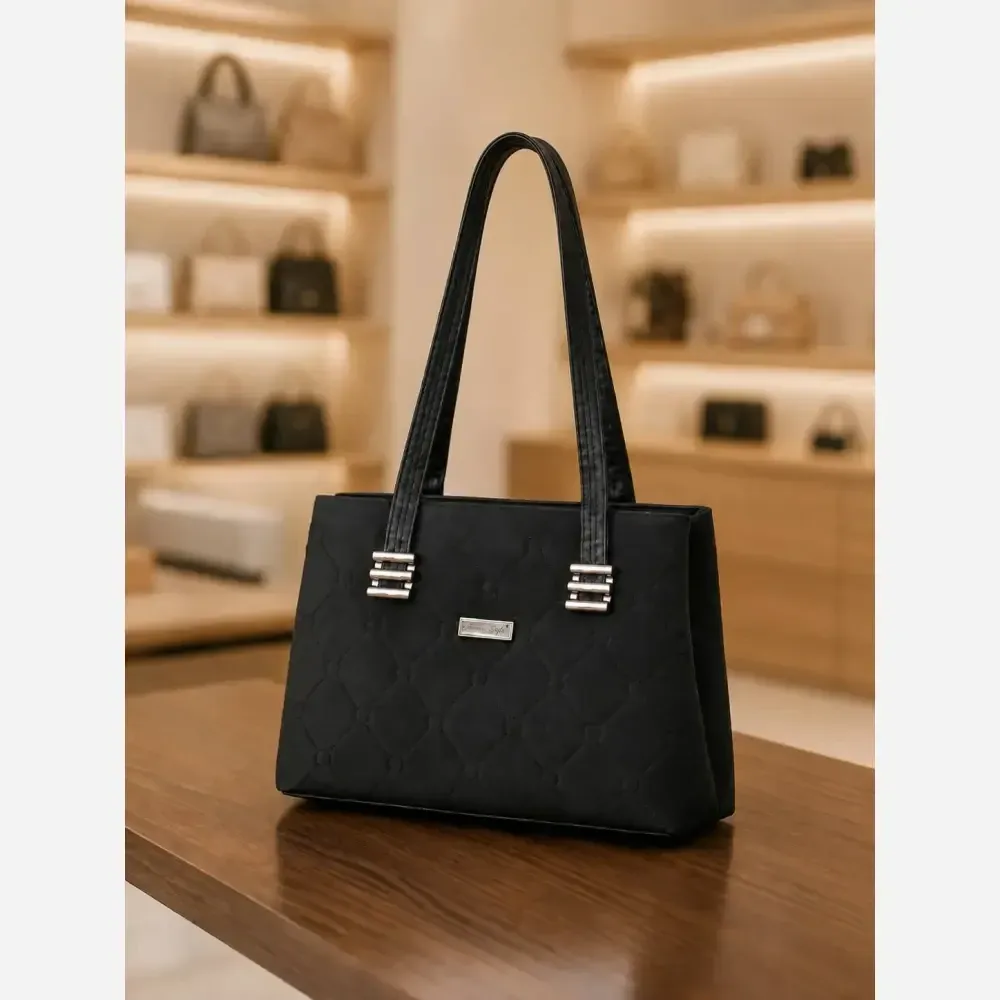کیف زنانه محدثه جنس نانسی درجه یک رنگ مشکی ابعاد 22 در 30