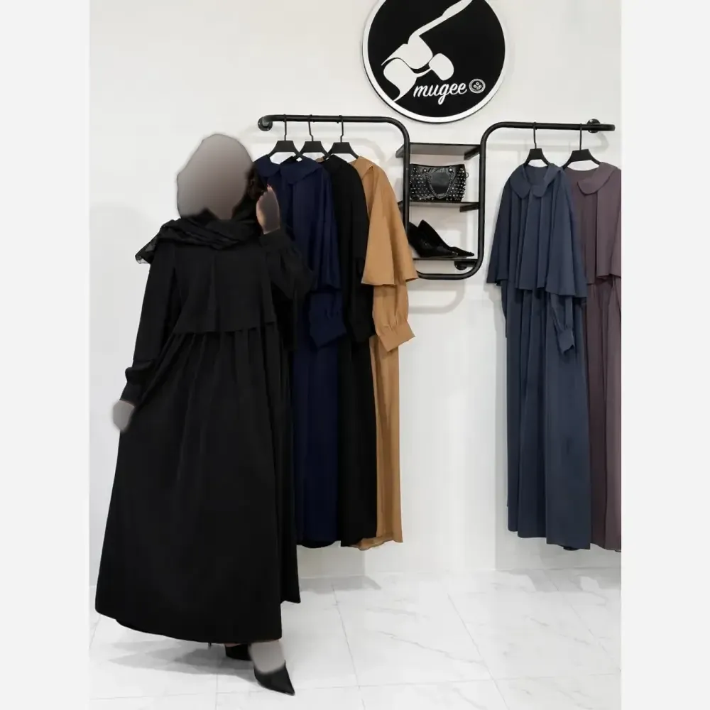 طرح دو تکه آتریسا پیراهن و شنل جنس الیزه فری سایز 38 تا 50 رنگ بندی متنوع