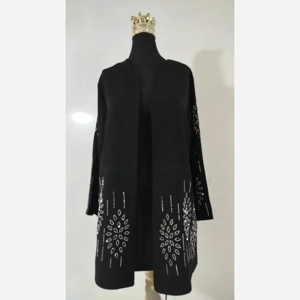 کت مجلسی آرزو مشکی شانتون اندوزی جت بلک لایه کوبی شده سایز 38 تا 50