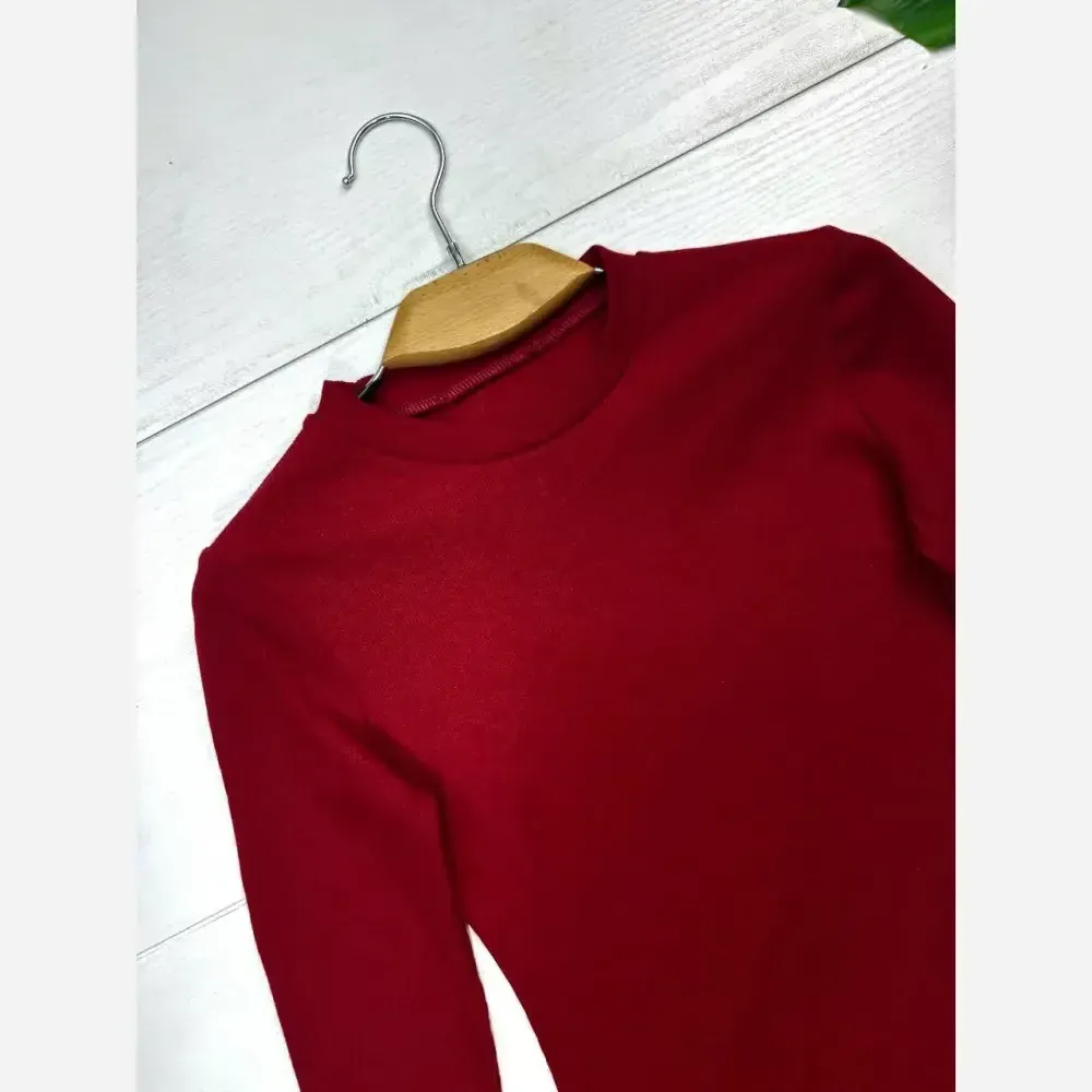 بادی یقه گرد ابریشم جنس فانریپ کش رنگ مشکی و زرشکی سایز 38 تا 44