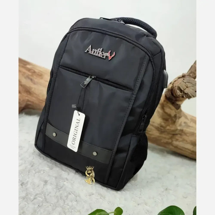 کوله پشتی دانشجویی مدل انتلر اسپرت برزنتی ضربه گیر لپ تاپ پورت هندزفری جای بطری آب مشکی