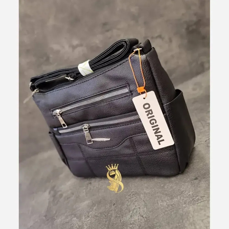 کیف دوشی اسپرت چرم صنعتی رنگ مشکی